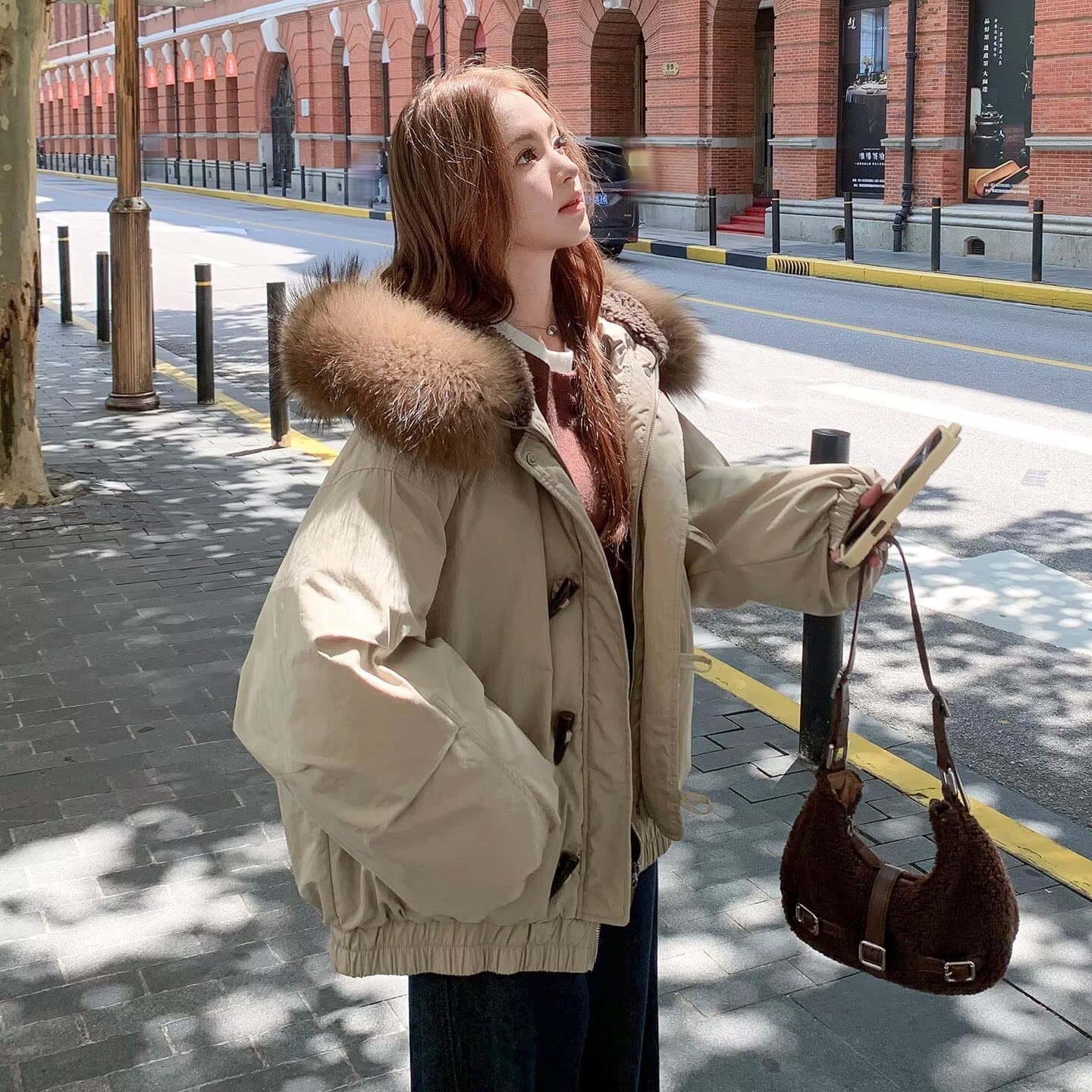New Puffer Coat Women 2025 Winter Large Fur Collar Retro Loose Thickened Parka Quilted Jacket Outerwear Petite Quilted Coat