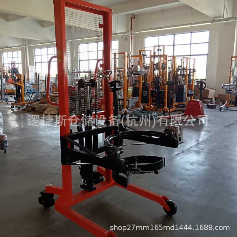 Manual Hydraulic Drum Stacker and Handling Cart, Clamp-Style Loading/Unloading and Pouring Vehicle, Plastic Drum Hand Truck