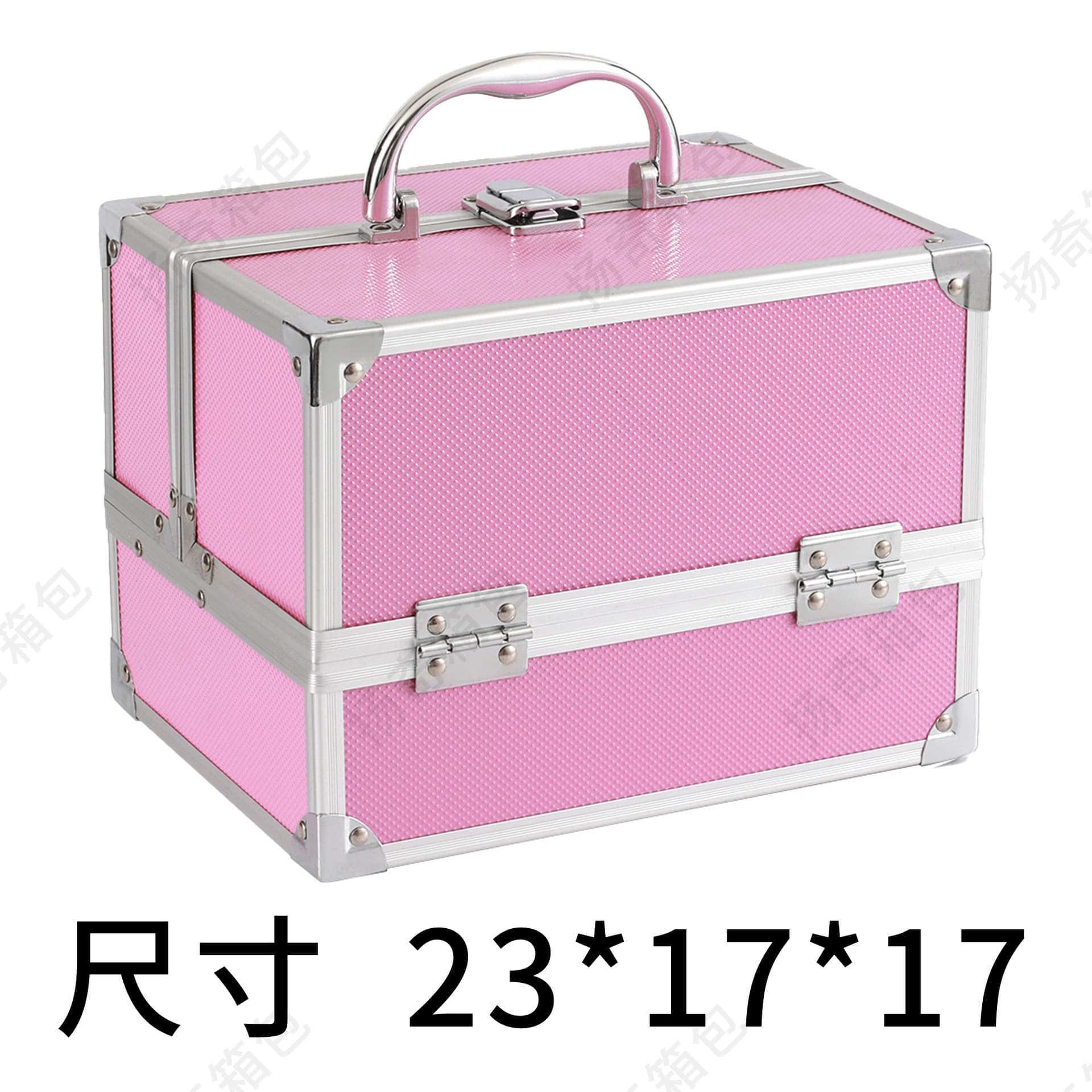 Makeup Case Handheld Aluminum Alloy Storage Box Large Capacity with Mirror Professional Makeup Artist Portable Multi-Layer Small Tool Box