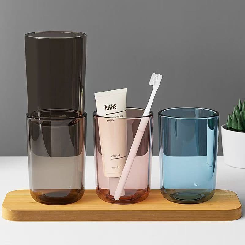 Mouthwash Cup for Brushing Teeth, Household Toothbrush Cup for Couples, Anti-Mold and Drop-Resistant Tooth Mug, Transparent Tooth Cup for Students, Home Use