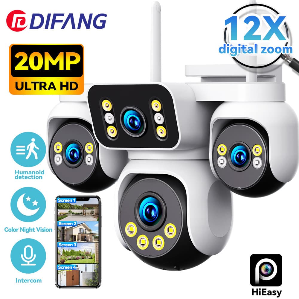 Best Wireless Security Camera Outdoor 4G 4-Lens WIFI Camera HD