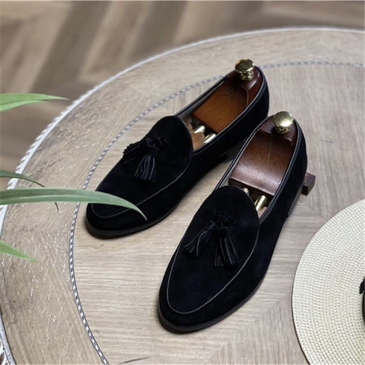 Italian Fashion Retro British Moccasin Men's Tassel Loafers Slip-On Casual Shoes