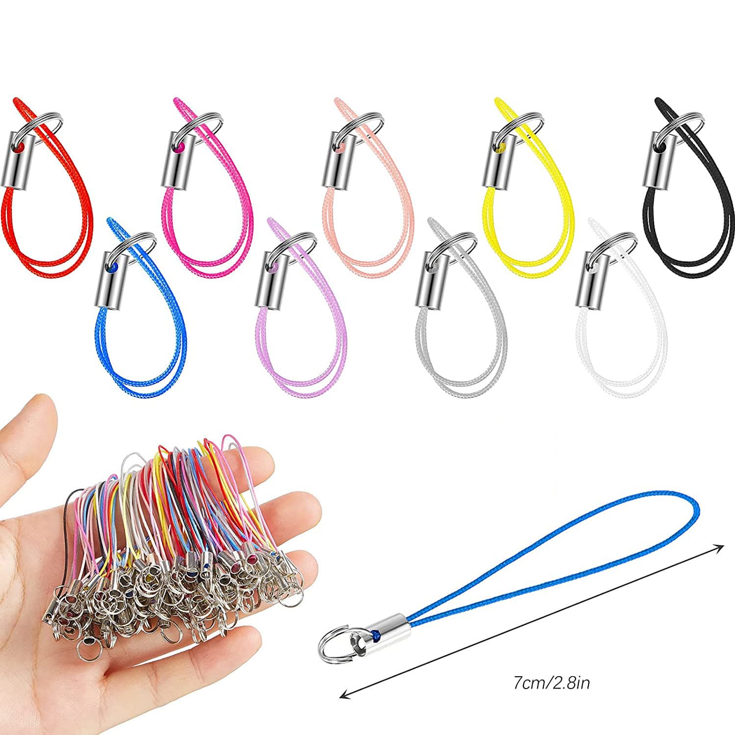 DIY handmade accessory parts double-loop phone pendant rope in stock doll toy pendant rope colored lanyard