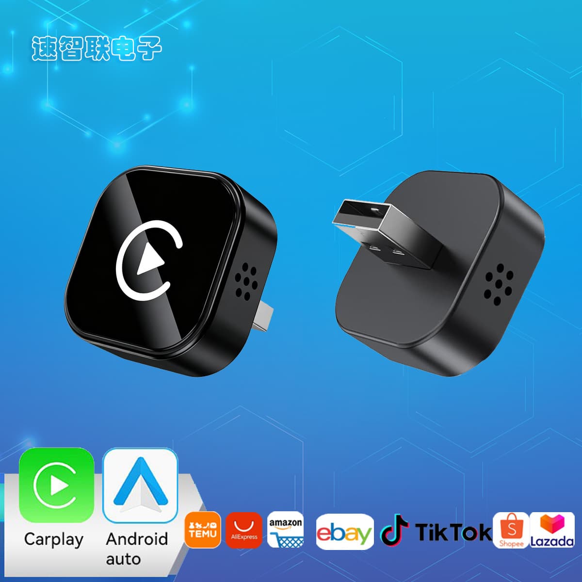 Best-selling Wireless CarPlay Car Adapter, 2-in-1 Box for Apple and Android Phones, Wired to Wireless