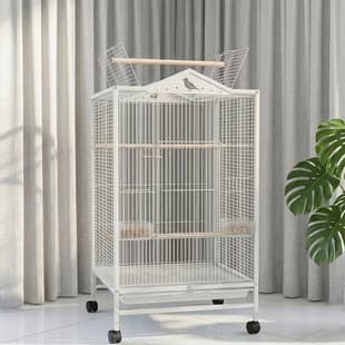 S5 White Bird Cage Small to Medium Bird Breeding Cage, Movable Splash-Proof Bird Villa, Thickened Material, Cross-Border Exclusive