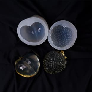 DIY Crystal Epoxy Aromatherapy Gypsum Mirror Silicone Mold, Large and Small 3D Strawberry Heart Epoxy Mold Jewelry Decoration