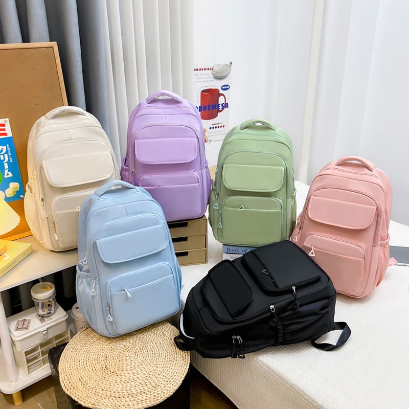2026 College Student Travel Backpack Ins Style Simple Middle School Student Bookbag Boys Girls Junior High School Backpack Large Capacity