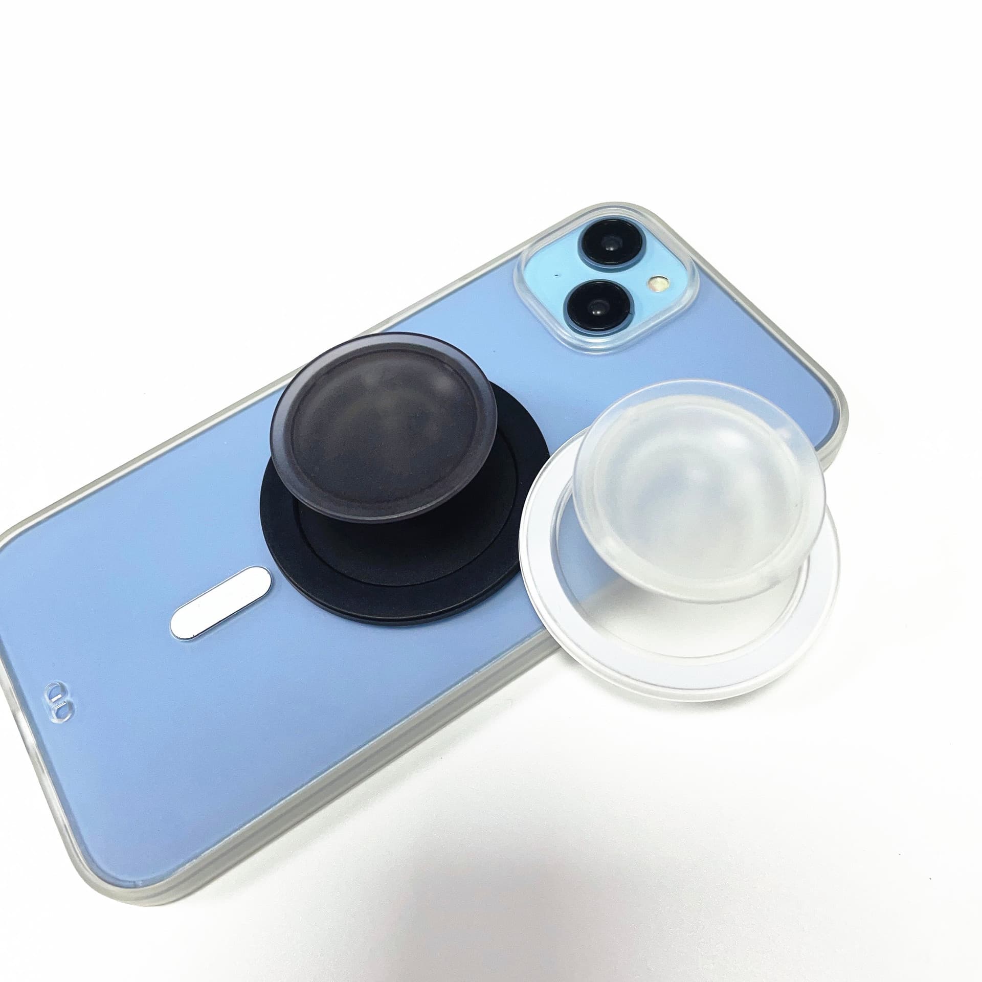 Magnetic Stand Round/Oval Transparent Frosted One-Piece Phone Holder, Transparent Air Cushion Magnetic Wireless Charging Support