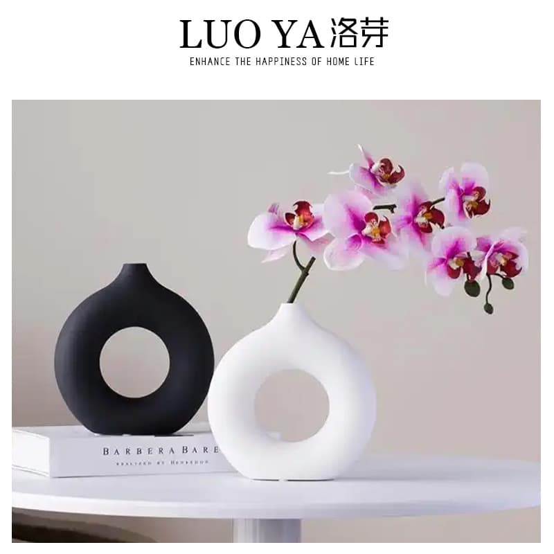 Ceramic vase for living room TV cabinet entryway ornament, home decor imitation flower arrangement, flower vessel, wine cabinet, INS style