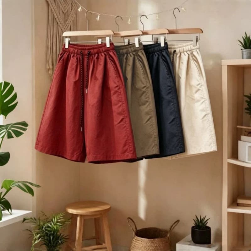 High-end ice silk five-quarter pants women's shorts summer 2026 new loose wide-leg thin casual pants trend