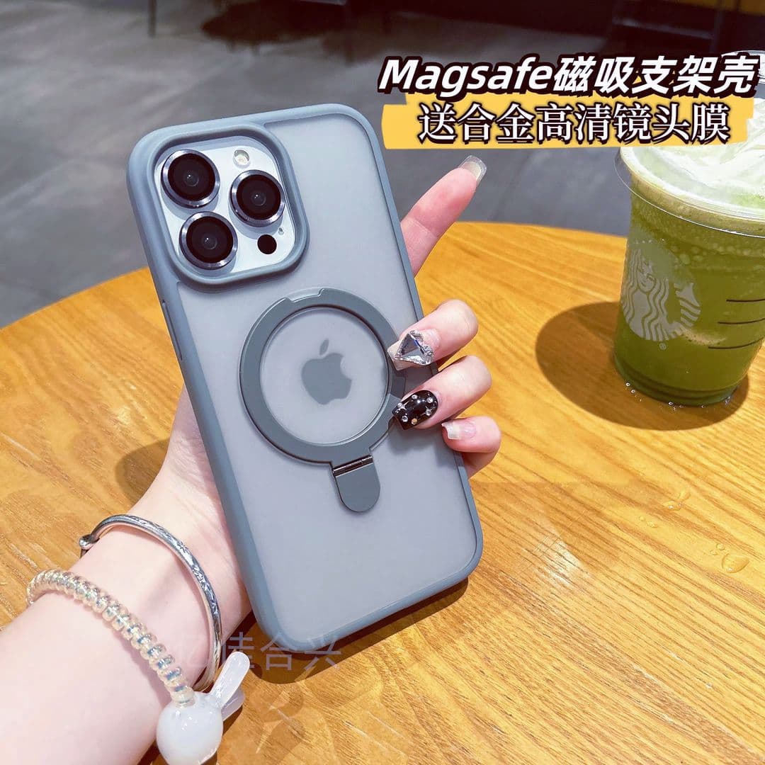 Compatible with iPhone 16 pivot stand phone case, magnetic 11, iPhone 17 PRO lens film 13, matte protective case