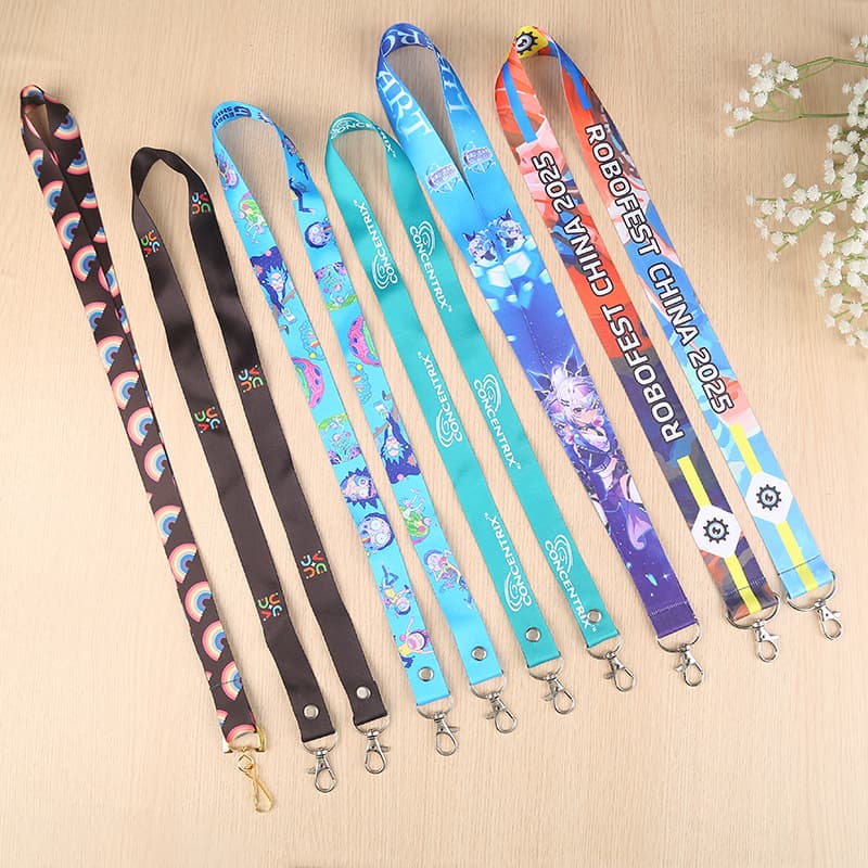 Heat Transfer Printed Neck Lanyard for Custom Work Badges, ID Cards, Phone Straps, and Exhibition Card Holders