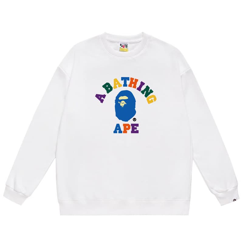New Pure Cotton Trendy Ape Head Bape Crew Neck Terry Shark Unisex Long Sleeve Sweatshirt Loose Cross-Border Jacket