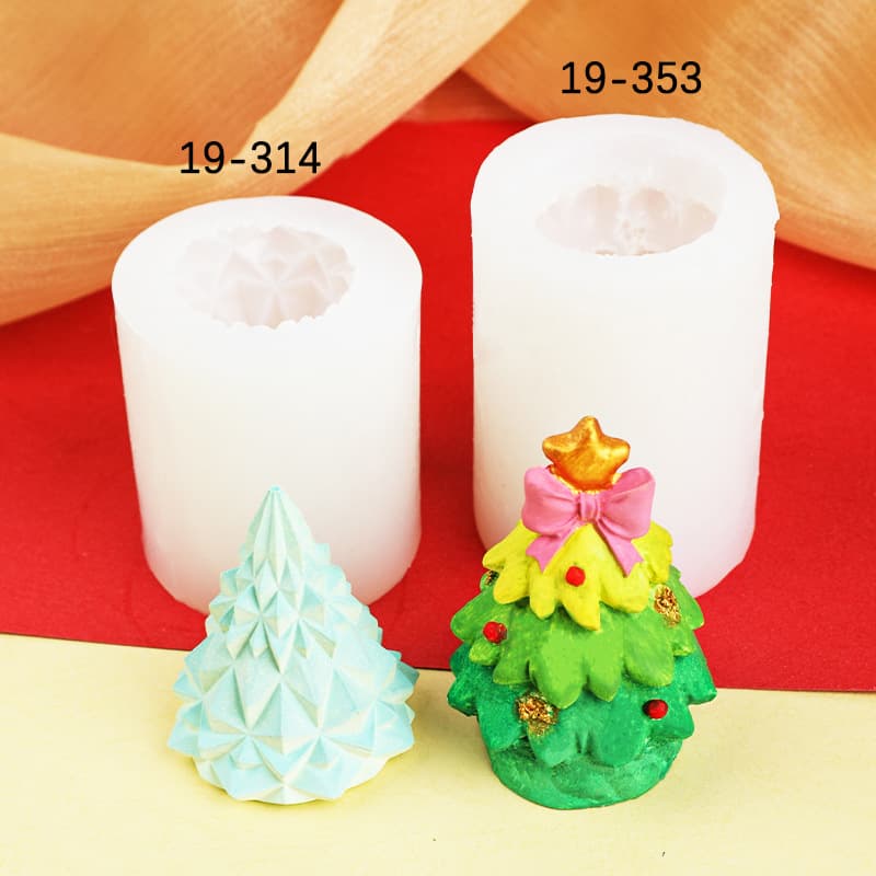 3D Geometric Christmas Tree Silicone Mold for DIY Aromatherapy Candles, Handmade Soap, Christmas Decor, Plaster, Fondant