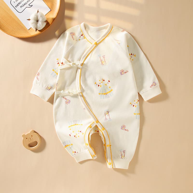 Spring Butterfly Bodysuit Newborn Baby Romper Children's Pure Cotton Seamless Sleepwear for Boys and Girls