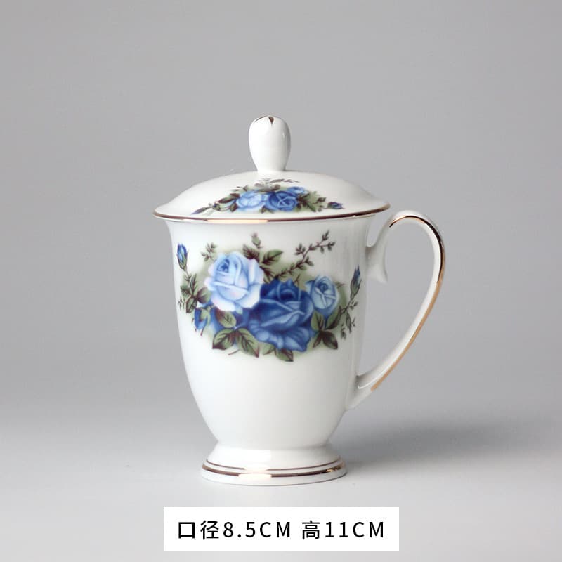 Cross-border Bone China Mug Breakfast Coffee Milk Cup Pastoral Afternoon Tea Creative Gift Custom European-style Ceramic Cup