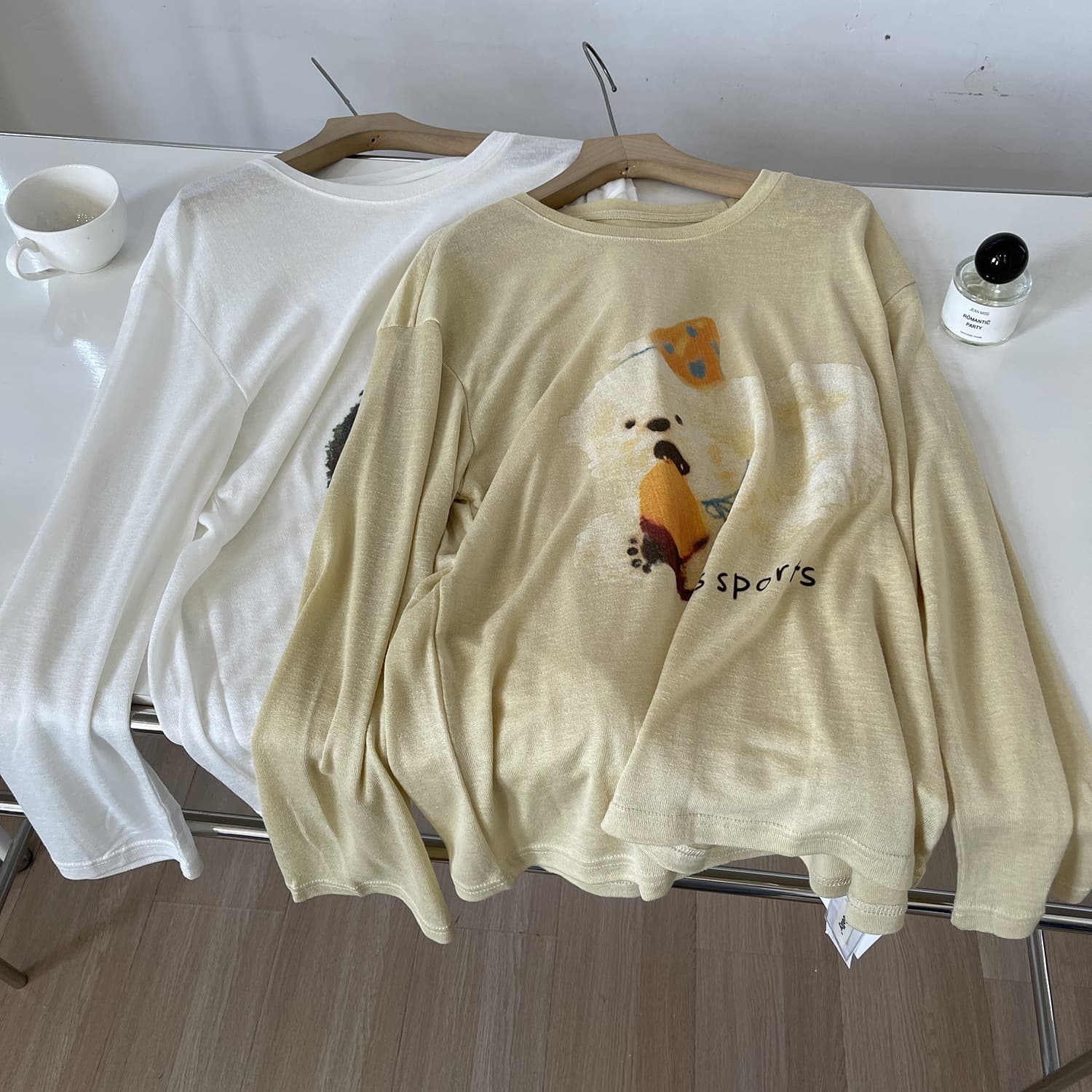 Tencel Linen Korean Cartoon Youthful Thin Long-Sleeve Cover-Up T-Shirt for Women Early Autumn Loose Casual Top Base Layer