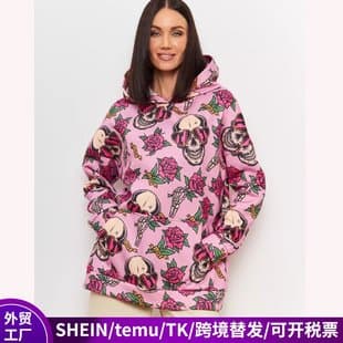 Cross-border E-commerce 3D Printed Hoodie for Women with Artistic Graphic Design, Oversized Hooded Sweatshirt, Russian Best-selling Style Coat