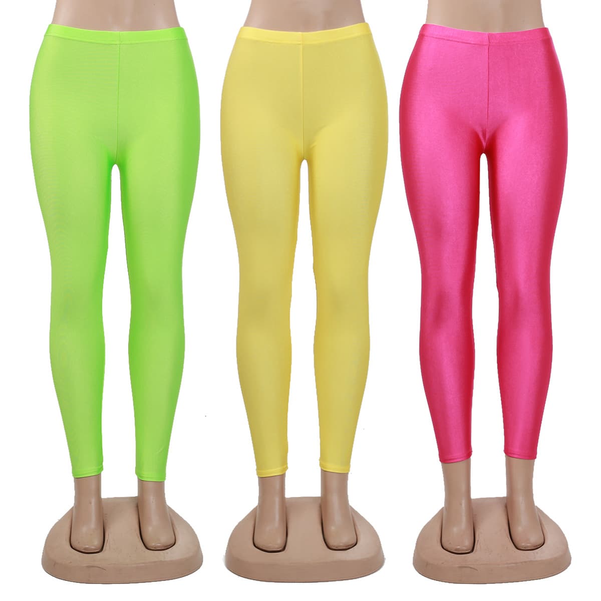 Spring Fluorescent Stretch Milk Silk Capri Leggings for Women Versatile Slimming Shiny Ankle Pants K166