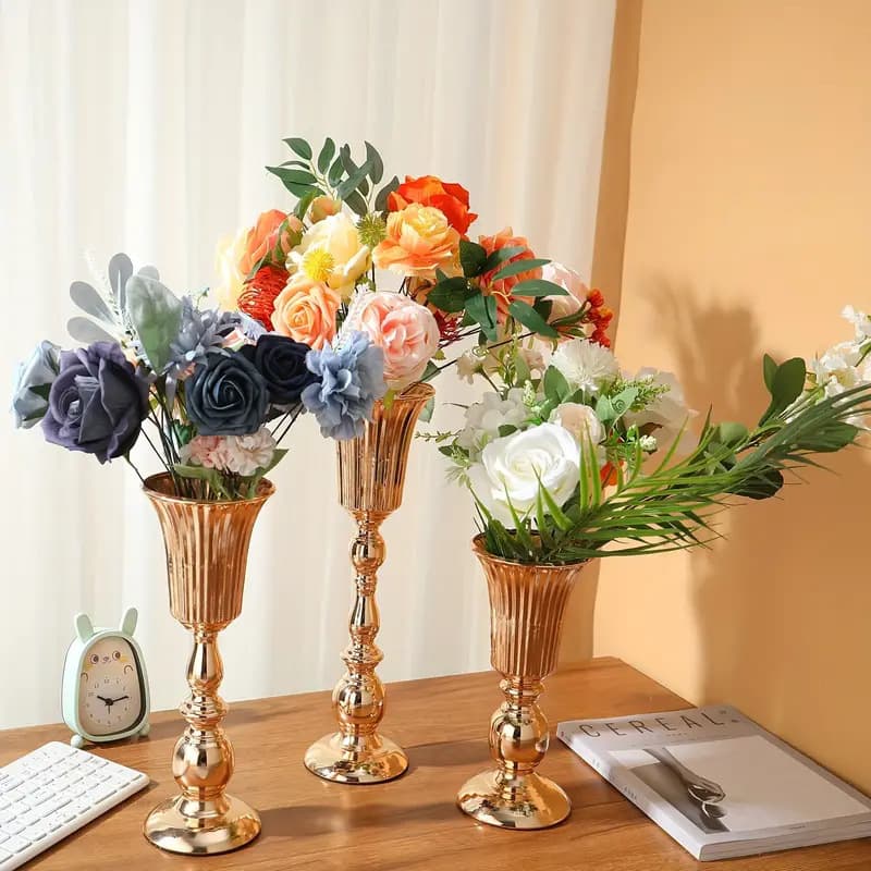 Wedding Props Floral Iron Art Wedding Flower Stand Sign-in Table Centerpiece Arrangement Romantic Creative Home Vase