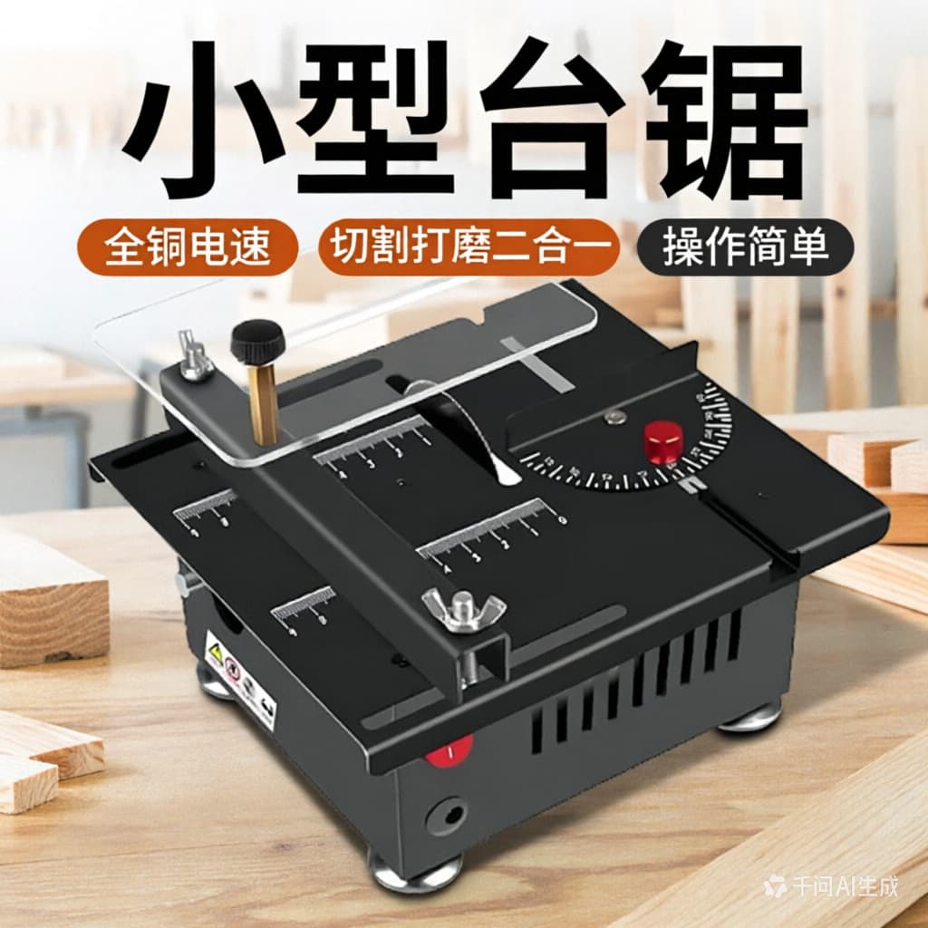 Cross-border Desktop Mini Table Saw Sandpaper Polishing Woodworking Aluminum Alloy Mini Electric Saw Small Benchtop Cutting Machine