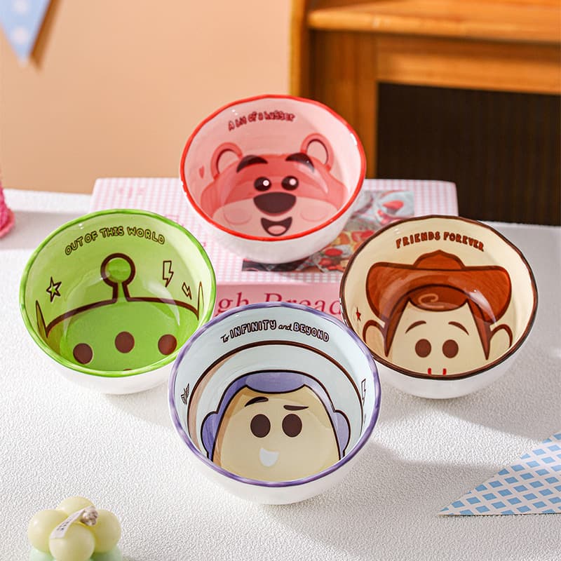 Disney Toy Story Ceramic Bowl Children's Rice Bowl Cartoon Home Cute Small Bowl Tableware Set Gift
