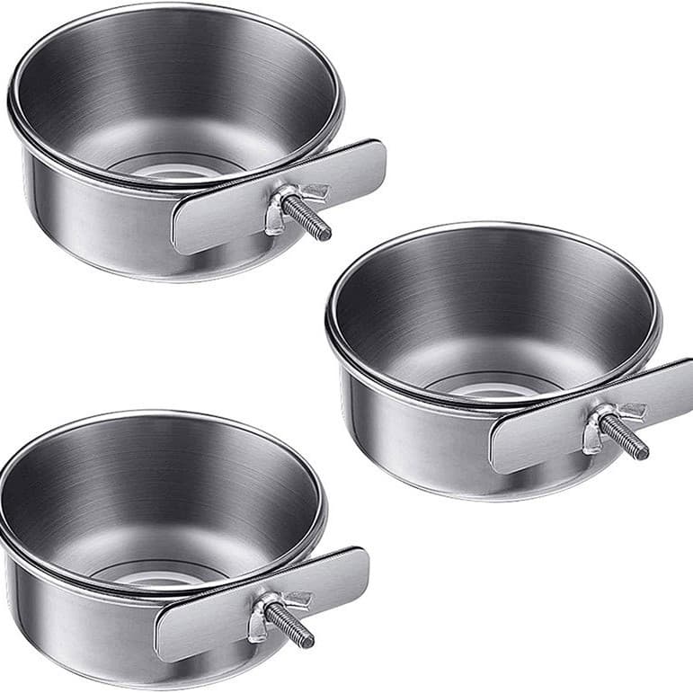 Parrot stainless steel food bowl, food box, food bowl, water basin, food cup, water cup and trough, special for birds, thickened version