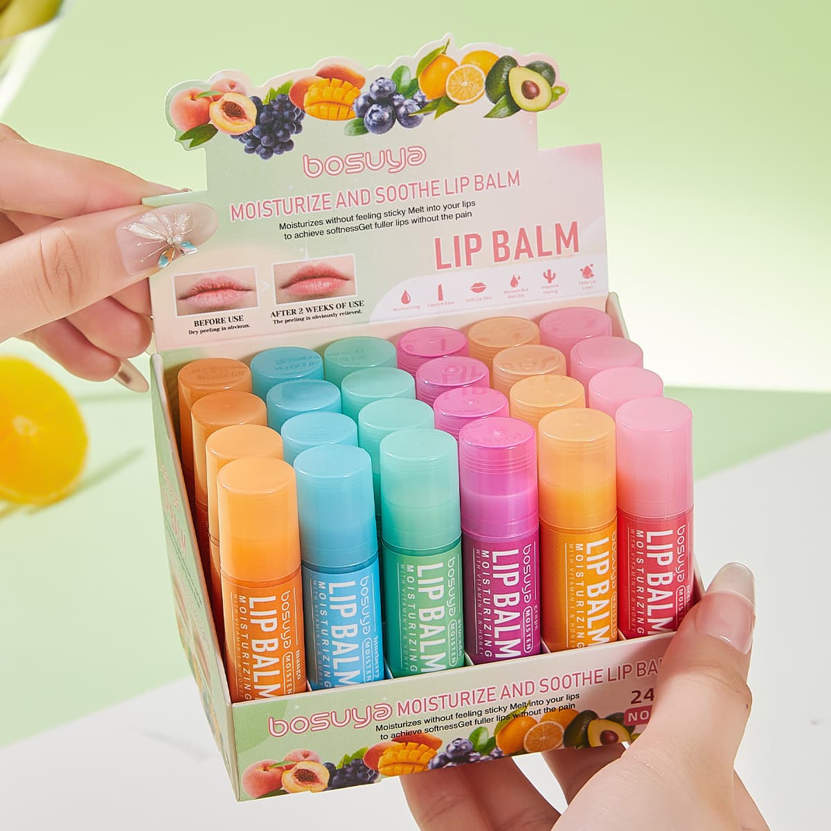 BOSUYA Lip Balm Gift Set Fruit Flavor Moisturizing Lip Care Wholesale