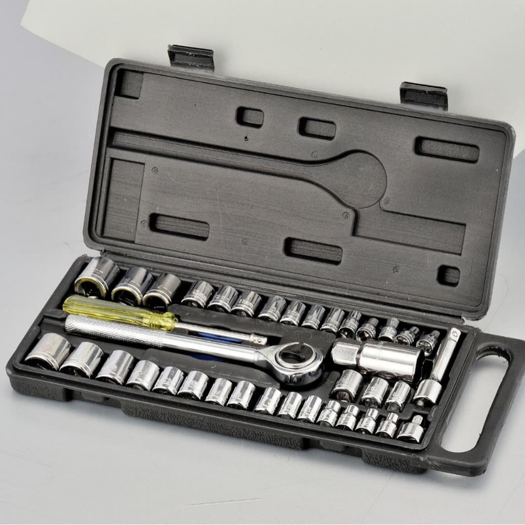 Factory Direct 40-Piece Hardware Tool Combination Socket Set Ratchet Extension Bar Household Manual Car Repair Tools