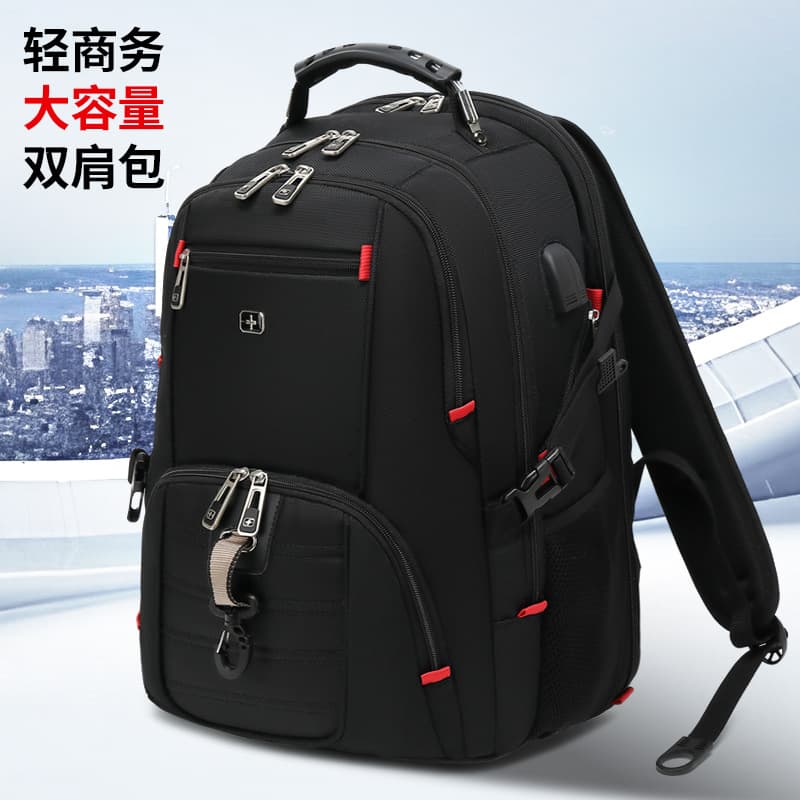 Swiss Army Knife Backpack for Men, Large Capacity 17-Inch Laptop Bag, Business Travel Backpack