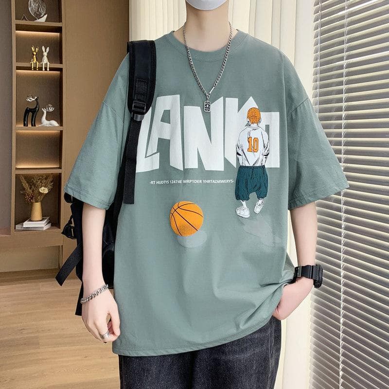 Teenage short-sleeved T-shirt boys 12-15 years old junior high school students 13 pure cotton loose half-sleeved 14 older children summer tops