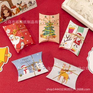 Christmas Candy Box, Export Candy Box, Cookie Box, Snack Gift Box, Pillow Box, Santa Claus Snowman