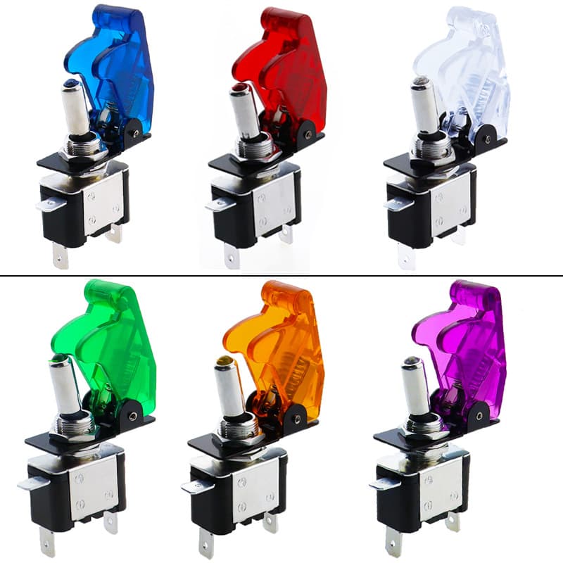 ASW-07D LED Car Switch Modified 12V 20A Toggle Rocker Switch with Waterproof Cover