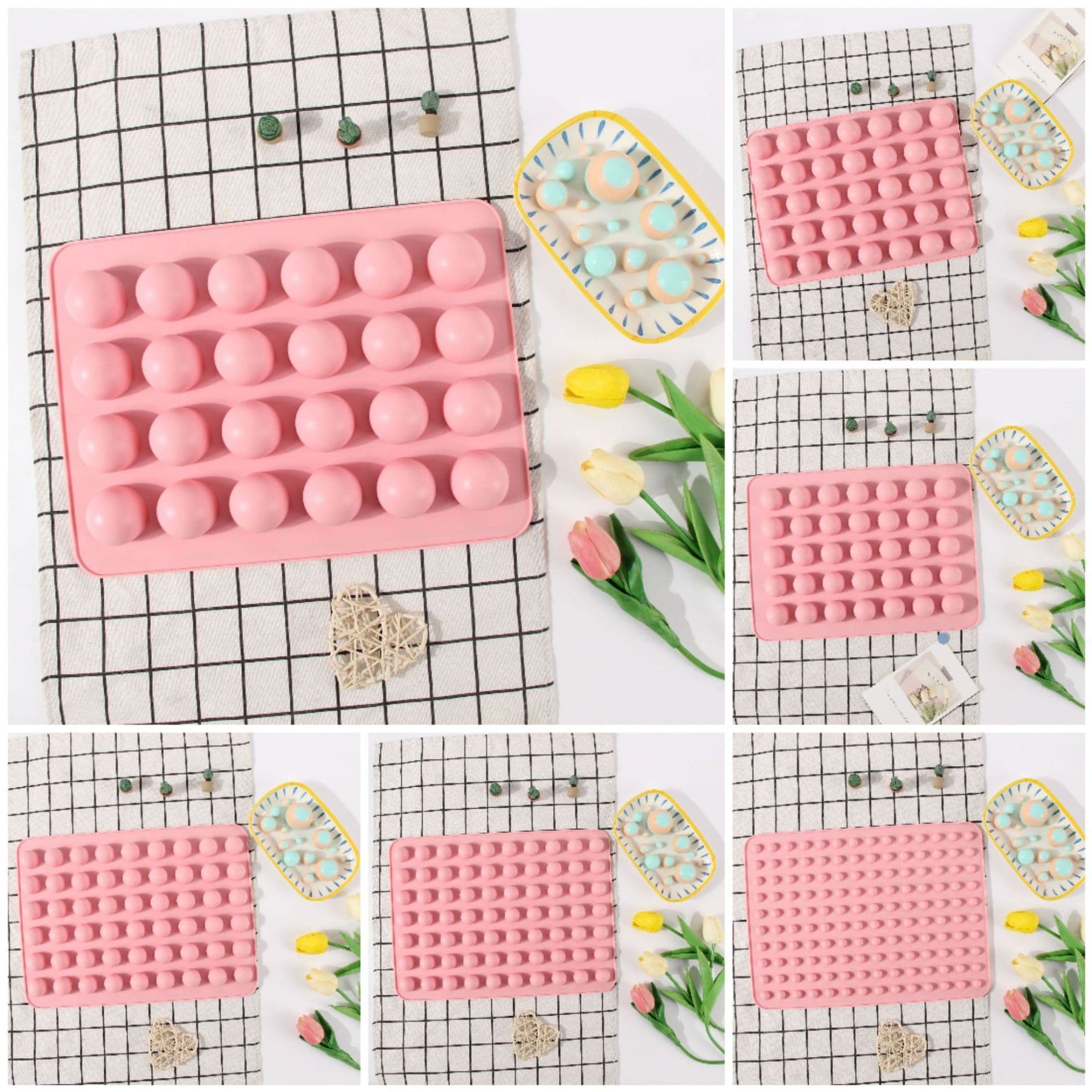 7 Styles Ball-Shaped Sandwich Chocolate Hawthorn Ball Cake Decoration Mold Wax Bottle Candy Ice Ball Lollipop Mold