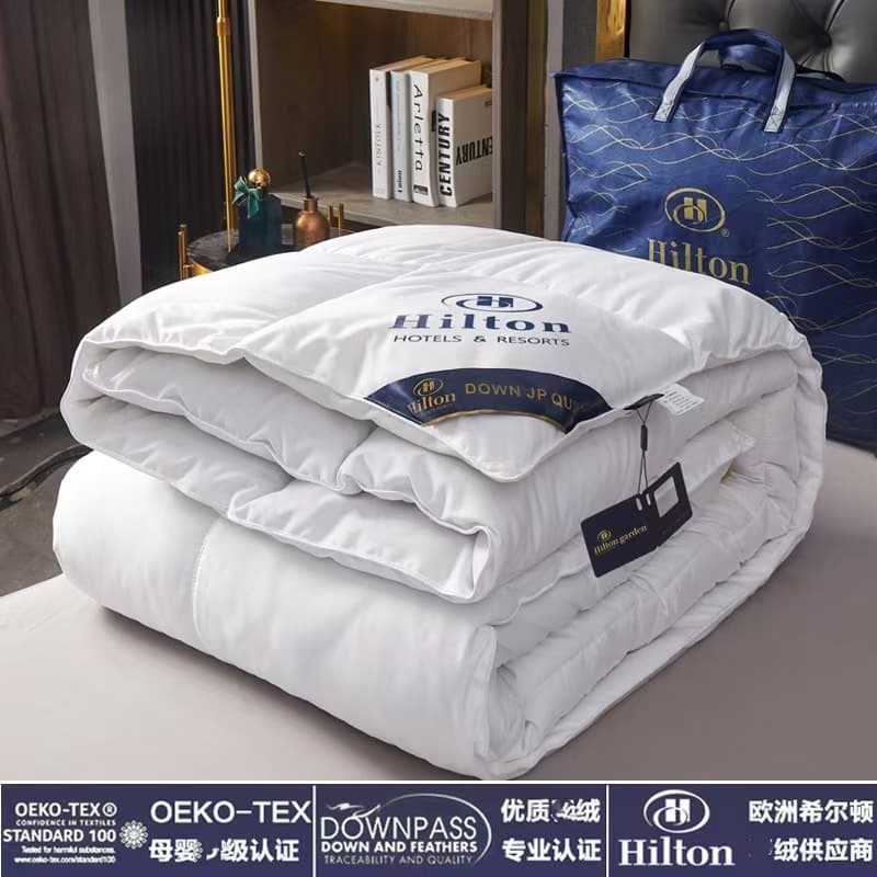 Hilton Hotel Down-Alternative Quilt, Autumn/Winter Thickened Warmth Filler, Group Buy Corporate Gift Quilt Wholesale Drop Shipping