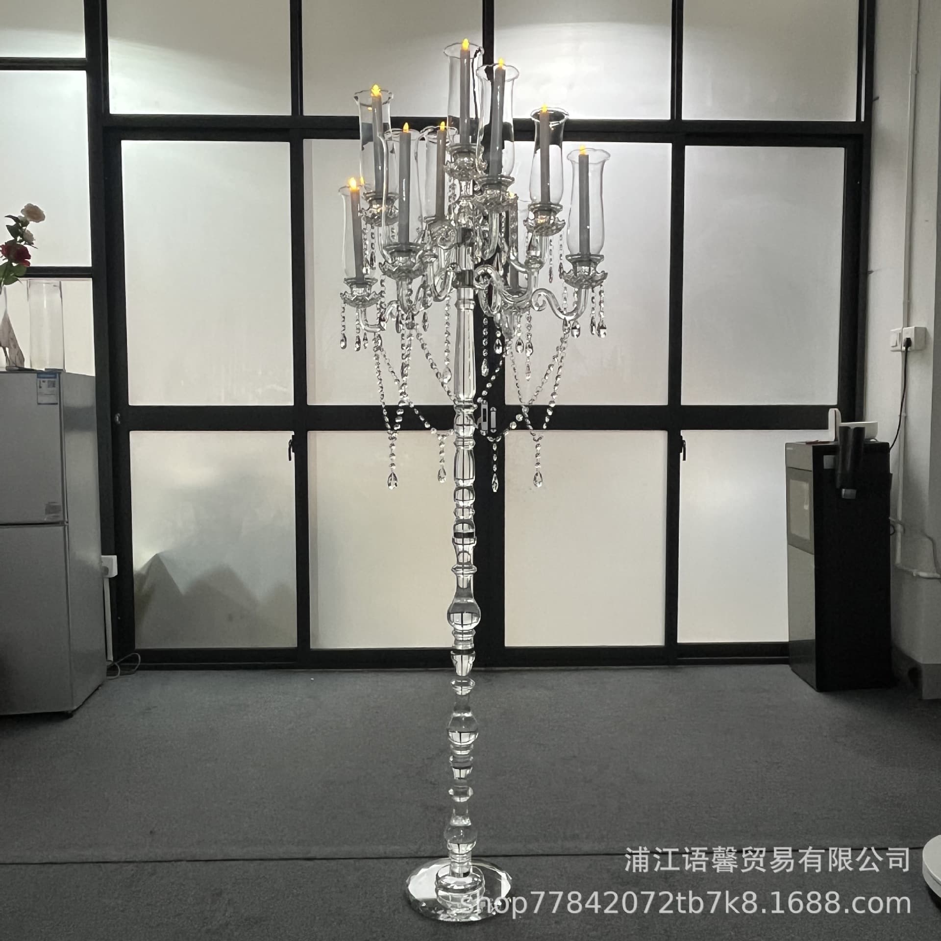 European 9-Arm Crystal Candle Holder Wedding Atmosphere Decoration Creative Romantic Candle Stand Living Room Ornament