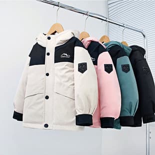 2025 New Children's Down Silk Fleece Jacket Thickened Mid-Large Kids Winter Outdoor Hiking Ski Winter Wear