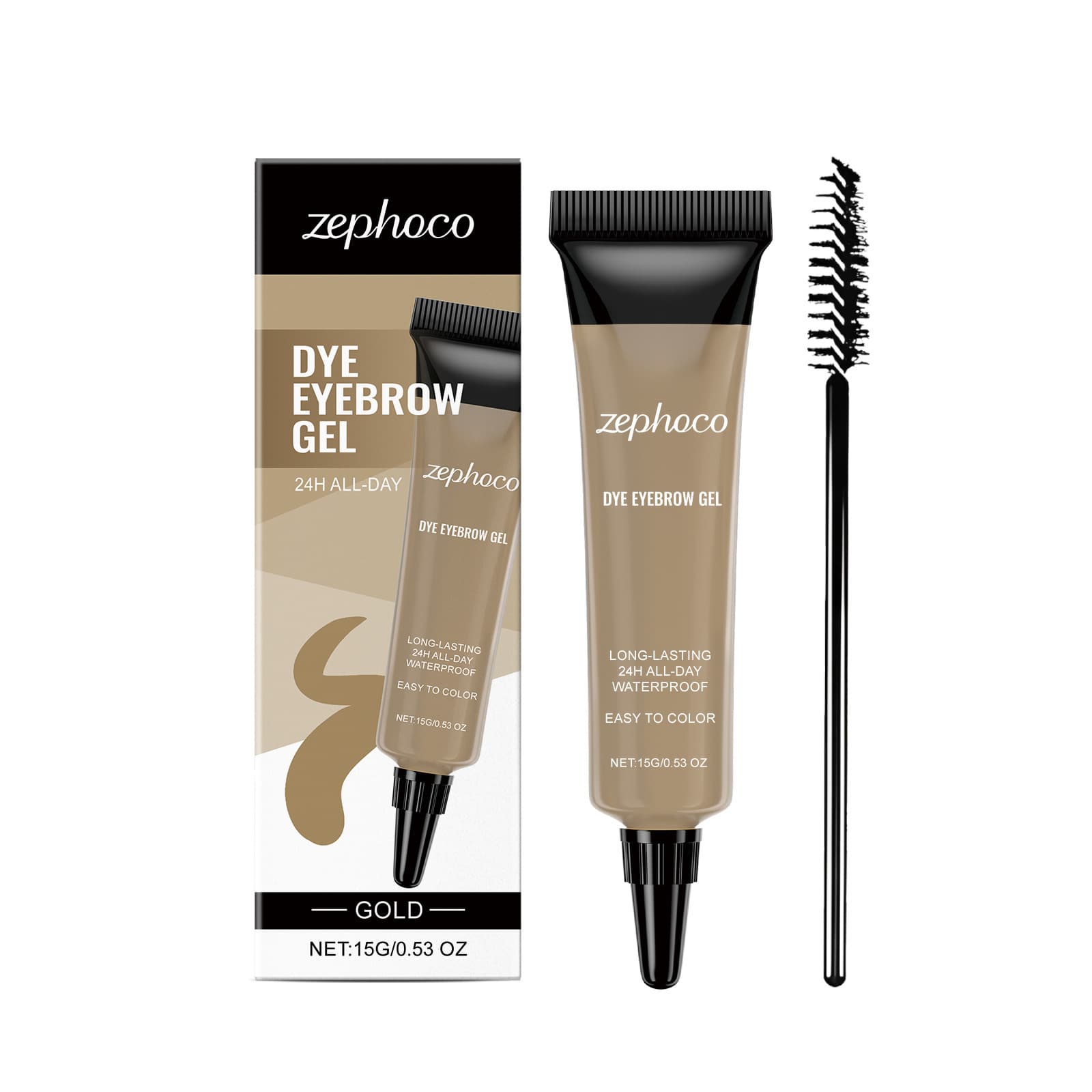 Zephoco Gold Waterproof Long-Lasting Eyebrow Pomade Smooth Texture Daily Application Flowy Beginner-Friendly Eyebrow Pomade
