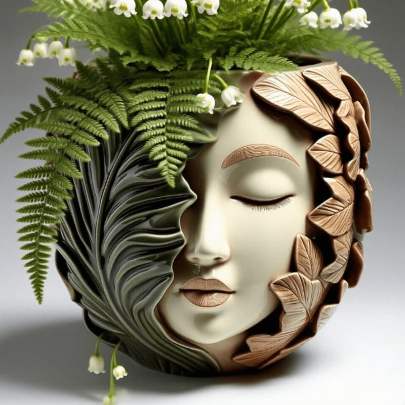 Cross-Border Hot Selling Leaf Face Silicone Mold DIY Aromatherapy Candle Storage Potted Plant