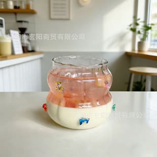 Chubby Glass Cup Fruit Tea Cup High Appearance Large Capacity Cold Drink Coffee Cup Juice Cup Dudu Water Cup Wholesale