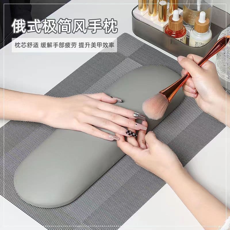 ins style Russian style manicure hand pillow cushion set high-end light luxury black and white gray shop professional tools leather anti-fouling hand pad