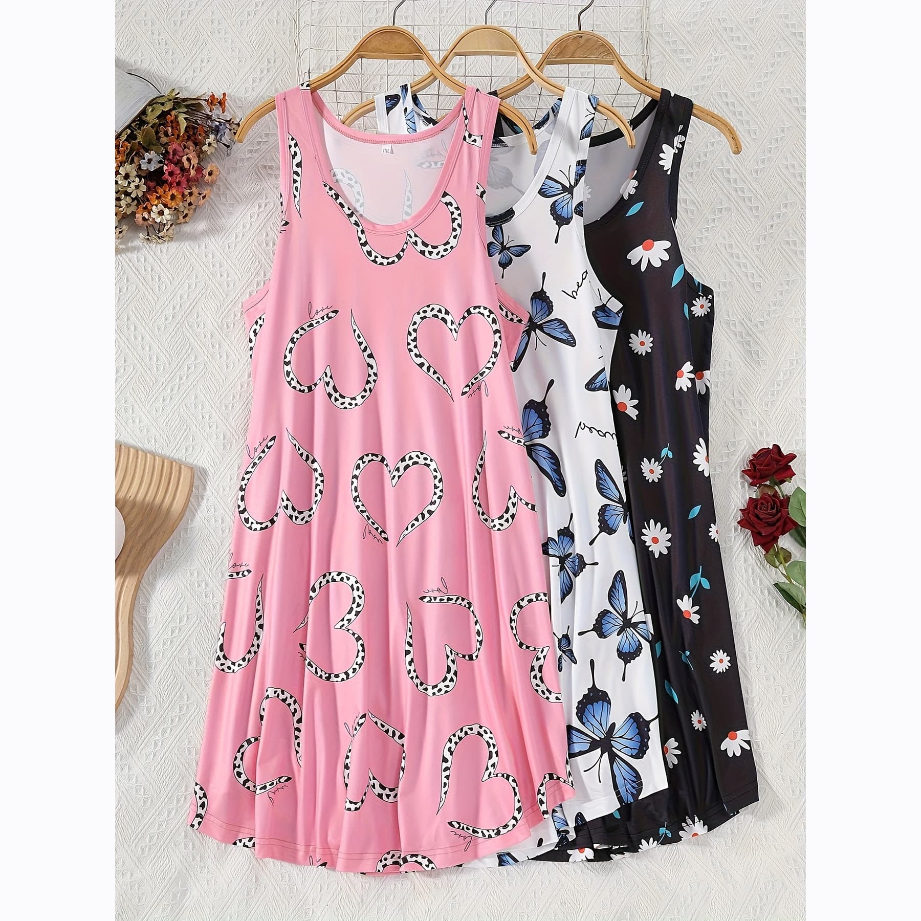 Amazon Independent Store 2026 European and American New Fashion Loungewear Plus Size Nightgown Dress Women's Short Sleeve T-Shirt Dress