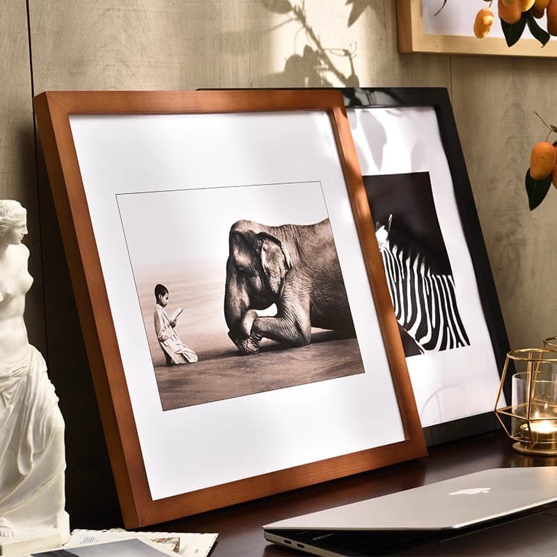 Square Solid Wood Picture Frame for Wall Mounting 33 38 30 35 40 45 50 60 Inch Simple Tabletop Display