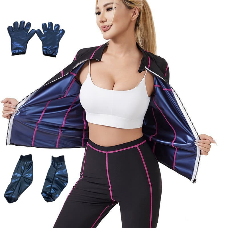 Amazon EU/US Plus Size Sauna Suit Sportswear Fitness Body Shaping Sweat Suit Cross-Border Long Sleeve Shapewear