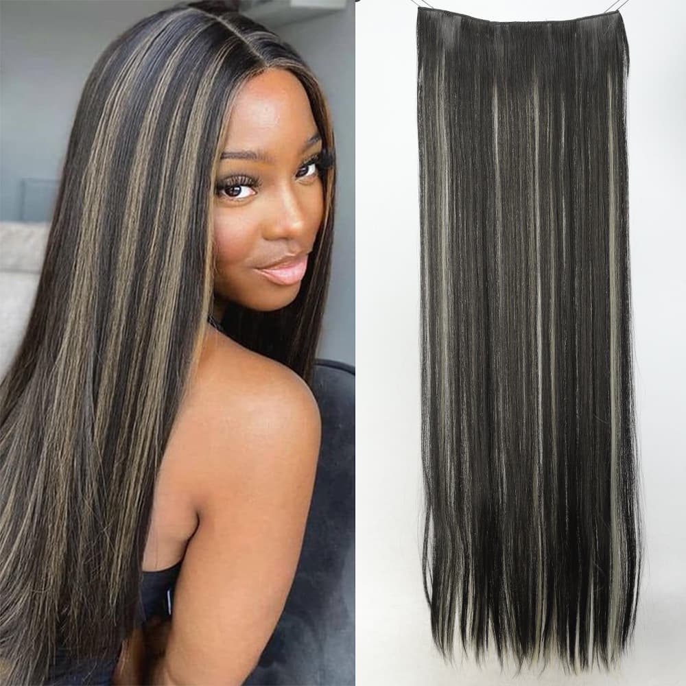 Cross-border EU/US 5-Clip Hair Extension Invisible Seamless One-Piece Synthetic High-Temperature Fiber Hairpiece Clip-In Hair Extensions
