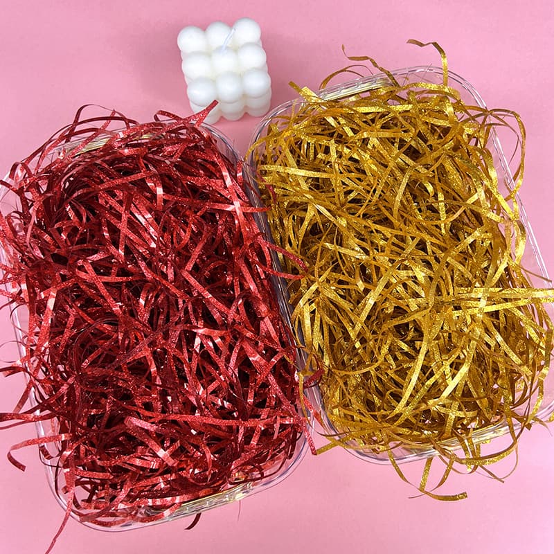 Tinsel Thread Glittery Colored Raffia Shredded Paper Thread Gift Box Filling Accessories Gift Box Decoration Plastic Thread Wholesale