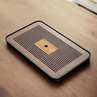 Bamboo Melamine Tea Tray Home Living Room Water Storage Japanese Style Rectangular Large Size Kung Fu High-end Modern Minimalist Tray Tea