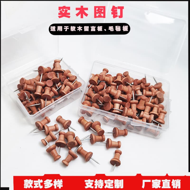 Creative Wooden Thumbtacks T-shaped Pushpins Photo Wall Identification Pins 60pcs Lot