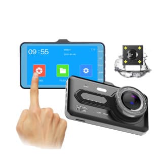 New 4-Inch Touch Dashcam HD 1080P Night Vision Dual Lens Dash Cam DVR Cross-Border Drop Shipping