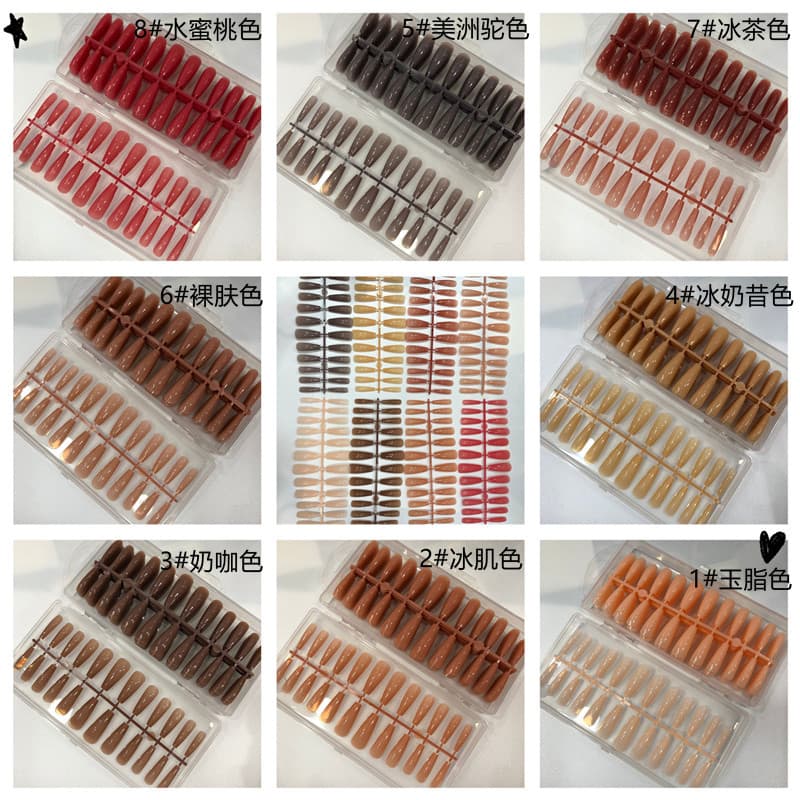 Hot-selling New Colorful Nail Tips Press-on Nails Seamless Trapezoid Nail Tips 240 Pieces Colorful Trapezoid No-filing Nail Tips